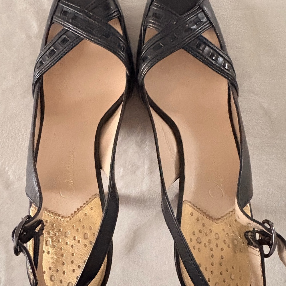 🖤Cole Haan Black Slingback Peep-Toe Heels for Women - Picture 4 of 8